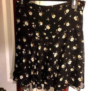 black floral skirt